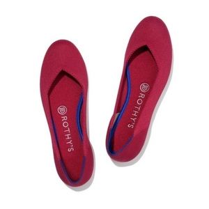 ROTHY'S The FLAT Scooter Red Size 7.5 SHOES Ballet CUSHIONED Round Toe S…